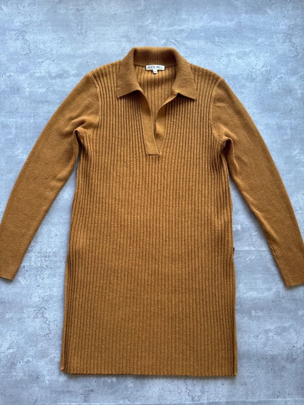 Alex Mill Loretta Sweater Tunic, Wool Blend Golden Khaki, Medium